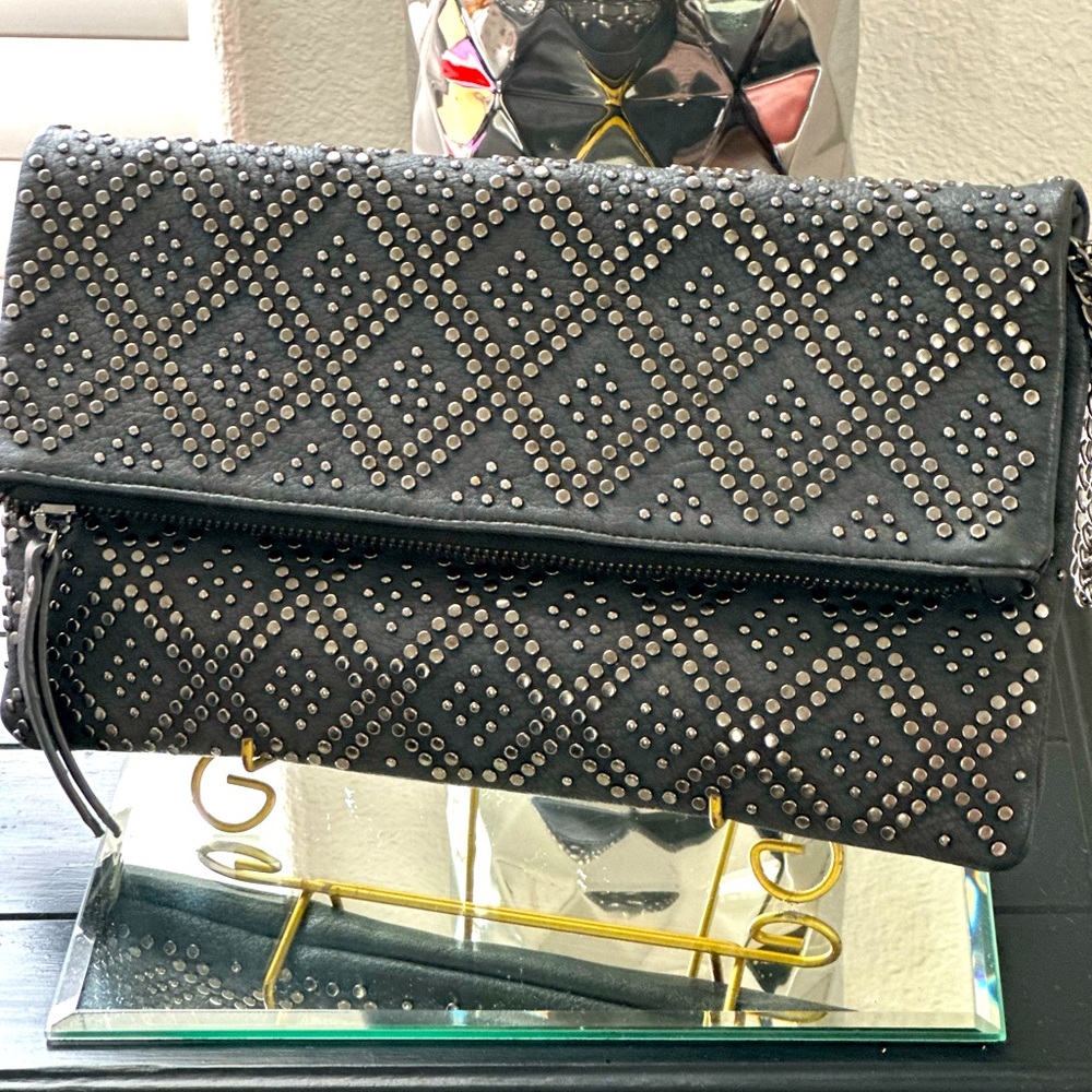 Antik Kraft Vegan Leather in Slate with Nickel Hardware Detailing